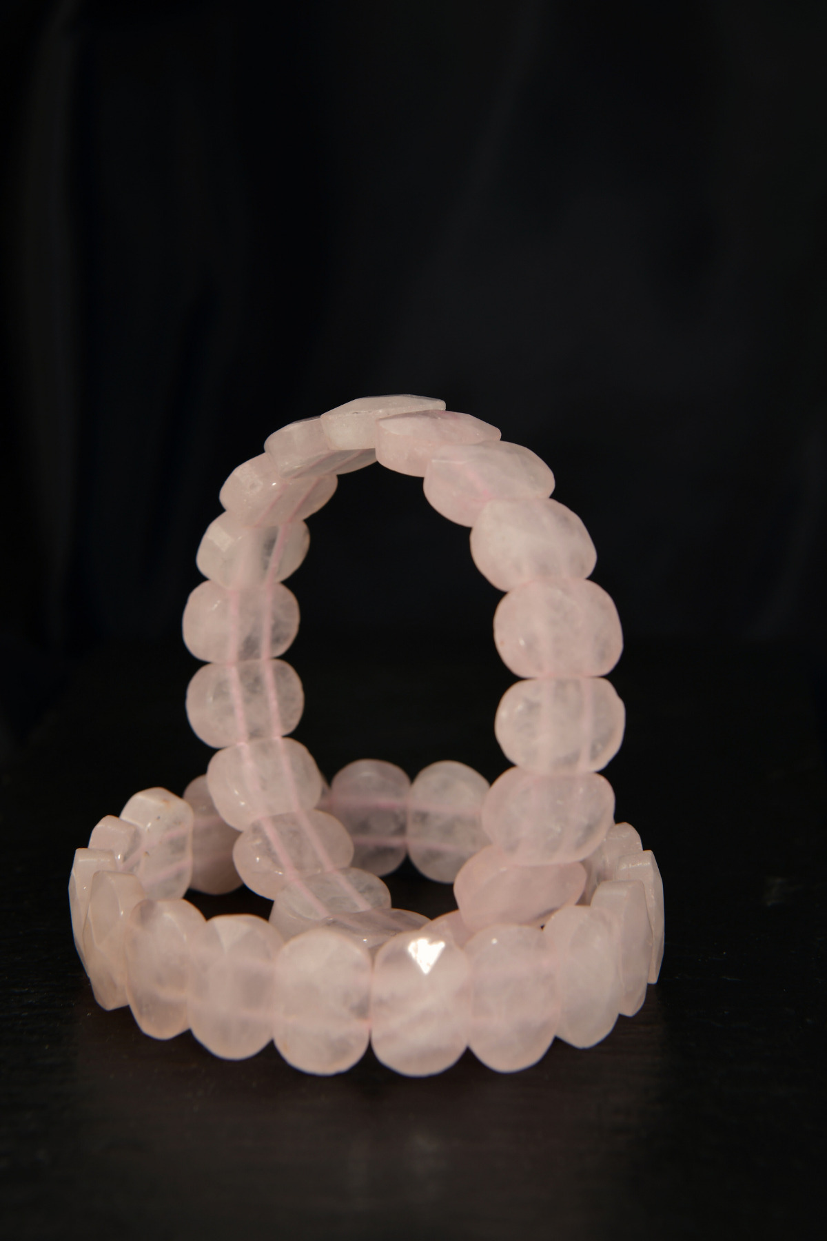 Pembe Quartz Özel Kesim Doğal Taş Unisex Bileklik
