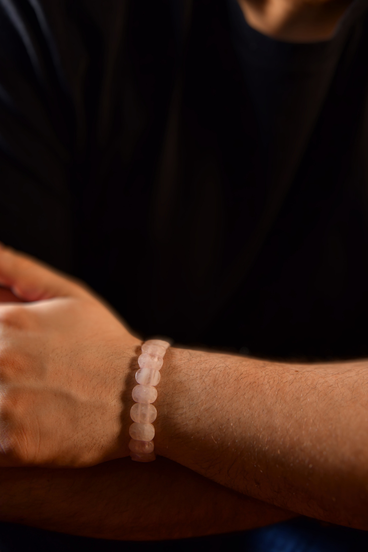 Pembe Quartz Özel Kesim Doğal Taş Unisex Bileklik