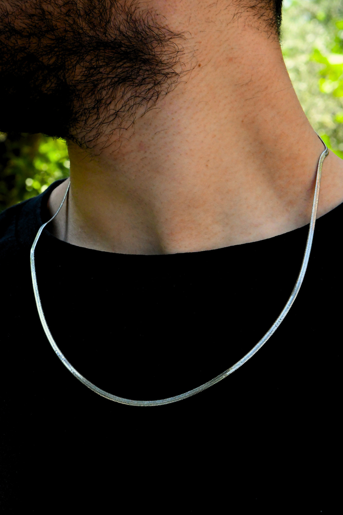 İtalyan Ezme Model Unisex Çelik Zincir Kolye 3 Mm