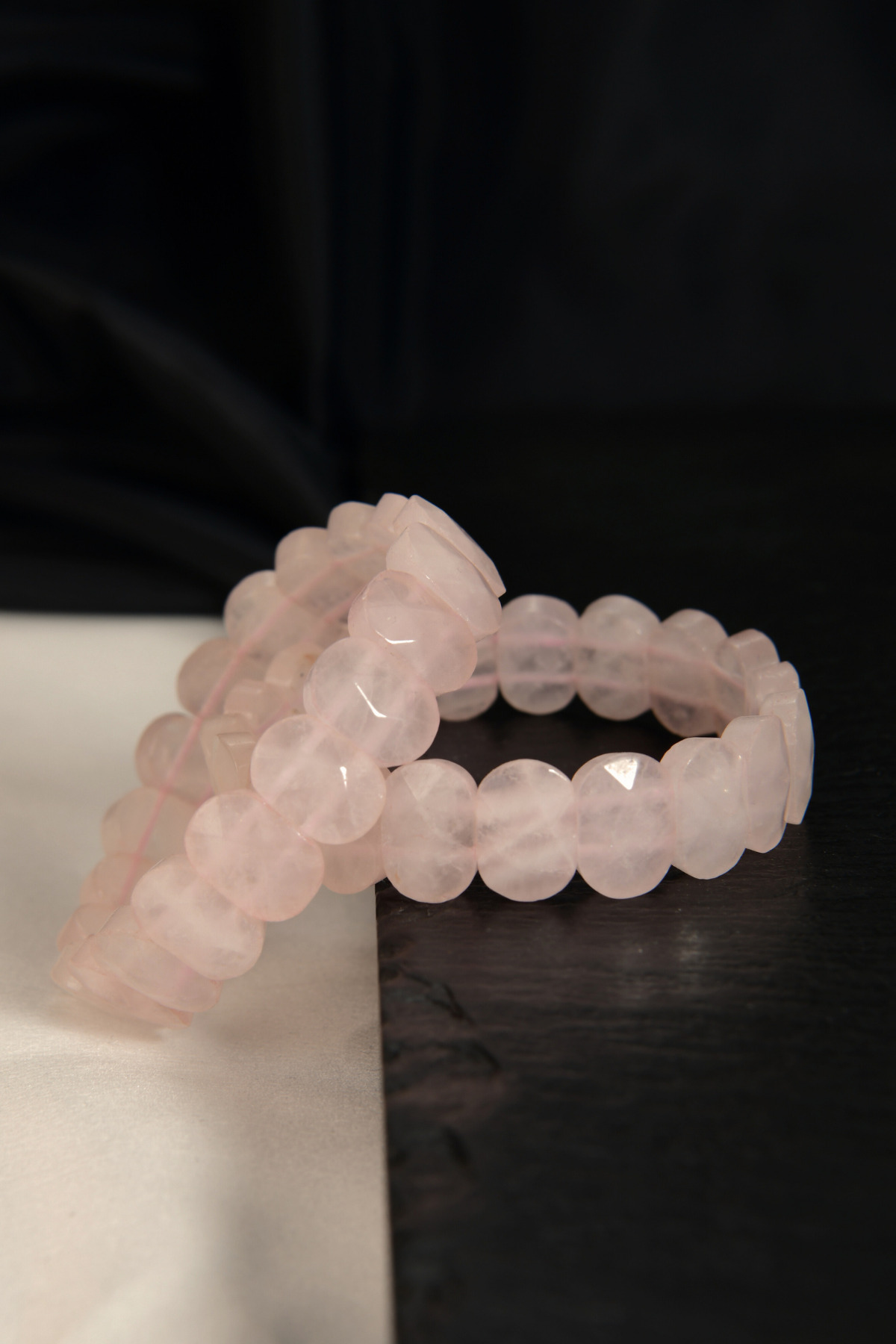 Pembe Quartz Özel Kesim Doğal Taş Unisex Bileklik